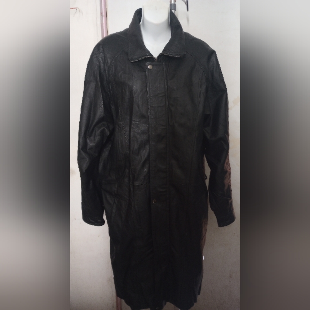 LUCKY LEATHER CO Men's Long Jacket Genuine LeatherSize M Style 98386